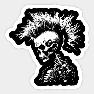 Mohican Punk Skull Sticker